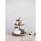 Hello Honey® 16" Round Natural Mango Wood 2-Tier Tray